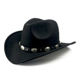 Black Cowboy Hat Vintage Top Hat Woolen Denim Hat