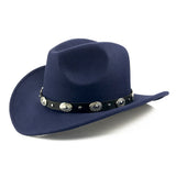 Black Cowboy Hat Vintage Top Hat Woolen Denim Hat