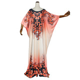 African Women's Wear Printed Pattern Batwing Sleeve Dress African Dashiki Ankara Styles Dress