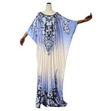 African Women's Wear Printed Pattern Batwing Sleeve Dress African Dashiki Ankara Styles Dress