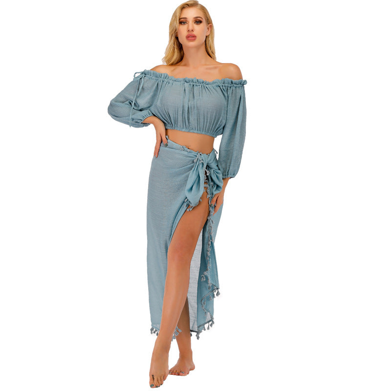 Coachella Music Festival Outfits Tassel Beach Apron Beach Knitting Bikini