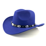 Black Cowboy Hat Vintage Top Hat Woolen Denim Hat
