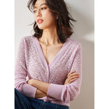 Gloria Vanderbilt V-neck Grandma Shirt Sun Protection Hollow-out Long Sleeve