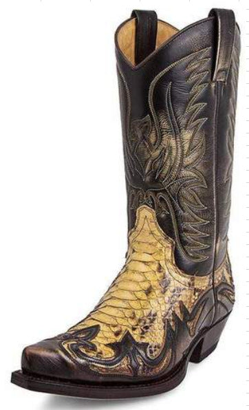 Yellowstone Cowboy Boots Color Block Embroidery Men 'S Boots