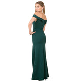 Kendall Jenner Wedding Guest Dress Women's Cocktail Party off-the-Neck Side Slit Evening Dress