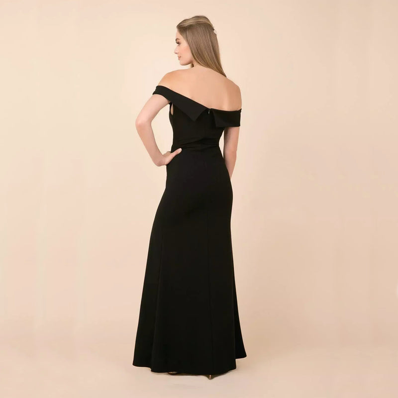 Kendall Jenner Wedding Guest Dress Women's Cocktail Party off-the-Neck Side Slit Evening Dress
