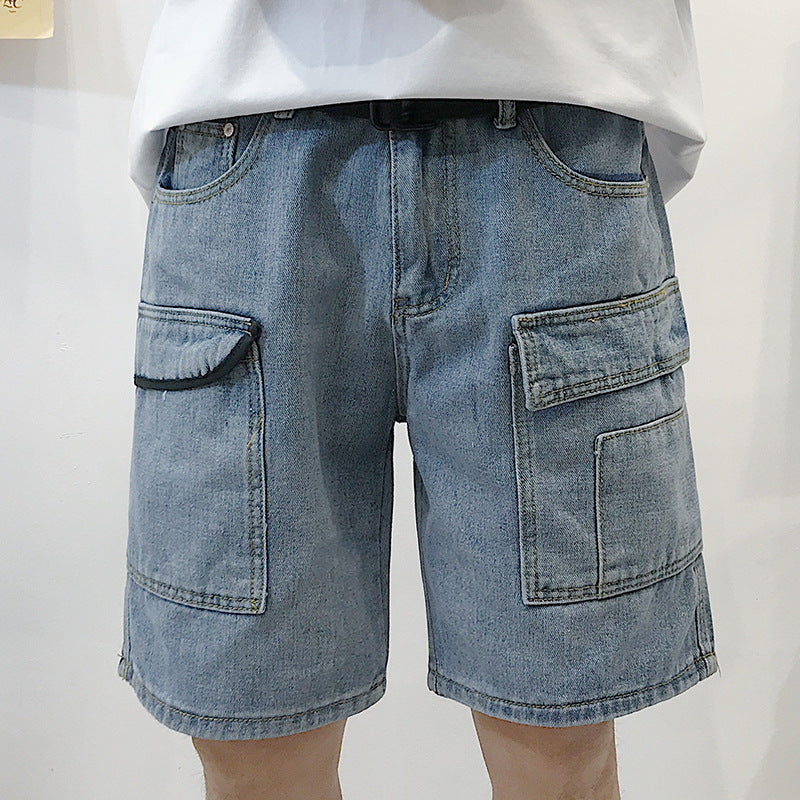 Men Denim Shorts Summer Denim Shorts Male Loose Student