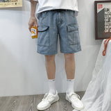 Men Denim Shorts Summer Denim Shorts Male Loose Student