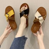 Women Open Toe Sandals Flats Summer Fashion Cross Sandals