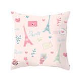Valentine's Day Pillow Covers 4 Piece Random Styles Together, Romantic Paris Tower Hot Air Balloon Pillow Cover Home Sofa Cushion