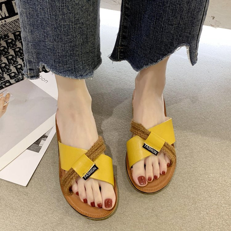 Women Open Toe Sandals Flats Summer Fashion Cross Sandals