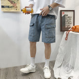 Men Denim Shorts Summer Denim Shorts Male Loose Student