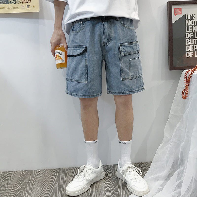 Men Denim Shorts Summer Denim Shorts Male Loose Student