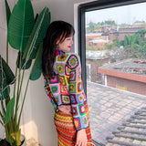Coachella Music Festival Outfits Colorful Cotton All-Match Top