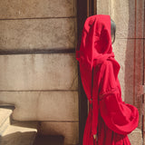 Coachella Music Festival Outfits Red Hooded Dress Seaside Vacation Dress