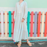 Coachella Music Festival Outfits Beach Dress Seaside Vacation Long Sleeve Red Dress Long Dress