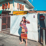 Coachella Music Festival Outfits Handmade Multicolor Cutout Ethnic Coat