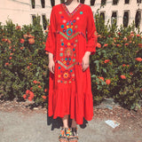 Coachella Music Festival Outfits Embroidery Tassel Loose Dress