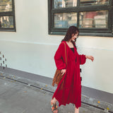 Coachella Music Festival Outfits Red Hooded Dress Seaside Vacation Dress