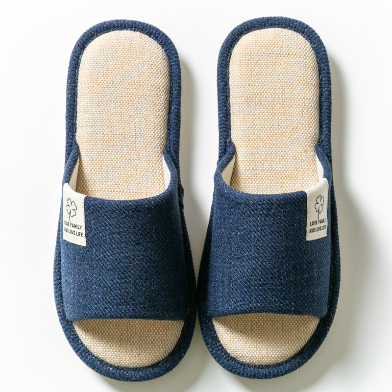 Cotton Slippers Slippers Home Home Indoor Floor Four Seasons Universal Men's Spring and Autumn Home Linen Slippers Diablement Fort