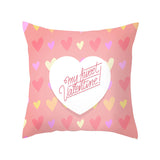 Valentine's Day Pillow Covers 4 Piece Random Styles Together, Peach Skin Fabric Sofa Cushion Cover Love Cushion