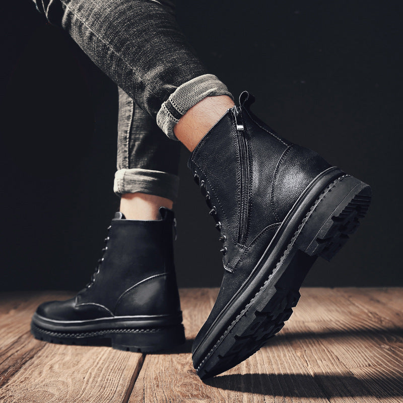 Men's Boots Work Boot Men Casual Hiking Boots Men's Shoes Spring High-Top Shoes Retro