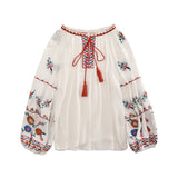 Coachella Music Festival Outfits Autumn Loose Lantern Sleeve Tassel Top Girlfriends