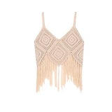 Coachella Music Festival Outfits Ethnic Style Tassel Knitted Sling