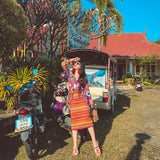 Coachella Music Festival Outfits Handmade Multicolor Cutout Ethnic Coat