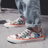 Canvas Shoes High-Top Canvas Shoes Men's Shoes Spring Versatile Graffiti Board Shoes