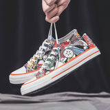 Canvas Shoes Men's Shoes Trending Graffiti Board Shoes Versatile Student Canvas Shoes Sports Men's Shoes