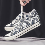 Canvas Shoes Men's Shoes Trending Graffiti Board Shoes Versatile Student Canvas Shoes Sports Men's Shoes