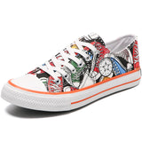 Canvas Shoes Men's Shoes Trending Graffiti Board Shoes Versatile Student Canvas Shoes Sports Men's Shoes