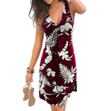 Romanian Gypsy Outfits Sexy V-neck Printed Dress