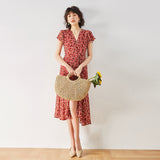 Gloria Vanderbilt Pleating Fishtail Floral V-neck