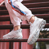 Men's Sneaks Men's Shoes Fly-Knit Sneakers Breathable Running Shoes Men's Trendy Sports Large Size