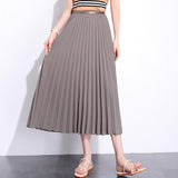 MIDI Mauve Skirt Spring/Summer Solid Color Pleated Skirt