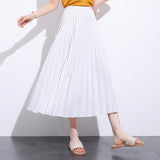 MIDI Mauve Skirt Spring/Summer Solid Color Pleated Skirt