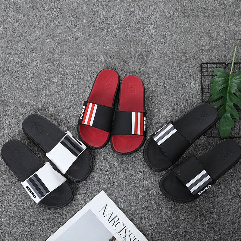Men Slides Non Slip Shoes Indoor Outdoor Indoor and Outdoor Slippers Beach Fashion Striped Slippers Men