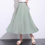 MIDI Mauve Skirt Spring/Summer Solid Color Pleated Skirt