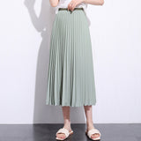 MIDI Mauve Skirt Spring/Summer Solid Color Pleated Skirt