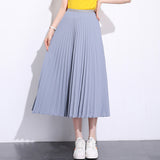 MIDI Mauve Skirt Spring/Summer Solid Color Pleated Skirt
