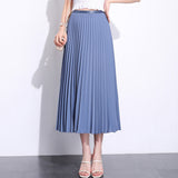 MIDI Mauve Skirt Spring/Summer Solid Color Pleated Skirt