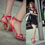 Gold Heels Summer High Heel Sandals Silver Open Toe Roman High Heels