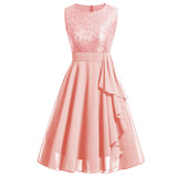 Burgundy Dress Formal Spring/Summer Chiffon Dress Sexy Lace Stitching Formal Dress
