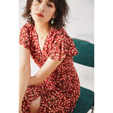 Gloria Vanderbilt Pleating Fishtail Floral V-neck