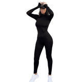 Women's Spring Clothing Long Sleeve Slim Fit High Waist Hip Lift Sports Jumpsuit