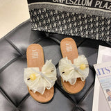 Women Open Toe Sandals Flats Summer Bowknot Fashion Flat Heel Sandals