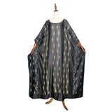 African Women's Wear Costume Silk Satin Crew Neck Wide Batwing Sleeve Robe African Dashiki Ankara Styles Dress