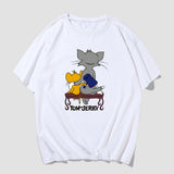 Tom And Jerry T Shirt Cat And Mouse Loose Half Sleeve